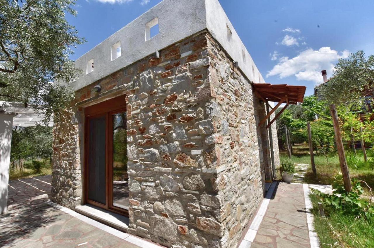 Elea Stone Houses in organic quiet olive grove, Prinos, Thassos Exterior foto